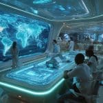 Серверное оборудование в стойках ЦОД с системами охлаждения и кабельным управлением.